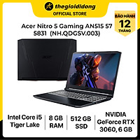Laptop Acer Nitro 5 AN515 57 5831 i5 11400H/8GB/512GB/6GB RTX3060/15.6"F/144Hz/Balo/Win10/(NH.QDGSV.003)/Đen - Hàng chính hãng