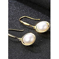 Bông tai bạc thật xi vàng 2 màu ngọc trai S925 B2370-Bảo Ngọc Jewelry