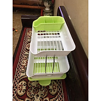 KHAY,KỆ 2 TẦNG ĐA NĂNG ÚP BÁT ĐĨA CỐC CHÉN CÓ KHAY THOÁT NƯỚC BÊN DƯỚI ( GIAO MẦU NGẪU NHIÊN)