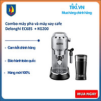 Combo máy pha và máy xay cafe Delonghi EC685 + KG200 - Hàng chính hãng