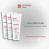 Dầu gội Dr.FORHAIR/Dr For Hair đầu ngăn ngừa rụng tóc Folligen Plus 100ml - Combo 3 tuýp