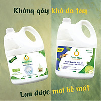 LSB3 Combo Hữu Cơ Peace Mass Nước Lau Sàn Tinh Dầu Chanh Sả & Tinh Chất Bạc Hà 3.6 lít + Nước Rửa Chén 3.6 lít