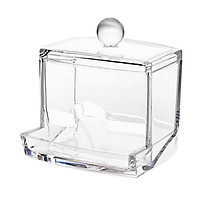 Acrylic Cotton Swab Box Practical Transparent with Lid Cosmetic Container