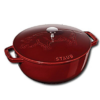 Nồi Gang Nắp Vẽ Hình Con Heo Staub - Đỏ Lựu (38 x 35 x 27 cm)