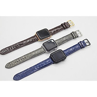 Dây Đeo Thay Thế cho APPLE WATCH, dây da cá sấu, dây apple watch da cá sấu KÈM ADAPTER+KHÓA.