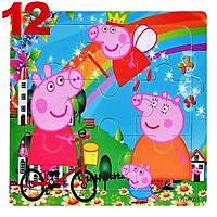 Tranh Xếp Hình Heo Peppa Pig 9 16 40 60 100 200 Mảnh Bằng Gỗ Ghép Hình