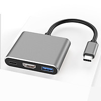 Hub chuyển đổi USB Type-C Sang USB 3.0/HDMI-Type C (Xám)