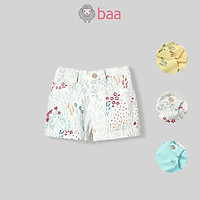 Quần short khakis cho bé gái BAA BABY họa tiết hoa lá trẻ từ 1-7 tuổi - GT-QU11N