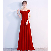 Đầm Dạ Hội Trễ Vai Dáng Chữ A Thanh Lịch