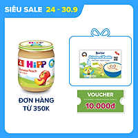 Dinh dưỡng đóng lọ ăn dặm Đào, Chuối HiPP Organic 125g