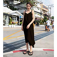 Đầm maxi xòe dây chéo
