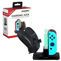 Đế sạc 2 trong 1 DOBE TNS cho tay cầm Joy con và tay Switch Pro của N-Switch - Led báo sạc riêng biệt từng tay cầm (Hàng nhập khẩu)