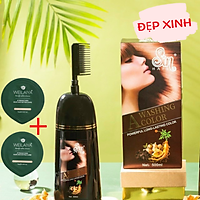 Dầu Gội Phủ Bạc Tóc SIN HAIR Nhật Bản 500ml Màu Nâu Sang Trọng, Tặng Kèm Set Gội Xả Mini Weilaiya Ngẫu Nhiên