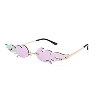Unisex Unique Sunglasses Flame Shape PC Lens Fashion Sunscreen Glasses