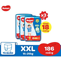 Combo 3 gói Tã Quần Huggies Dry Tràm Trà Tự Nhiên Gói Cực Đại + Tặng 6 miếng