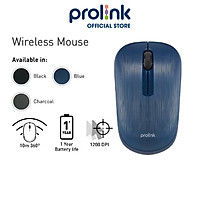 Chuột không dây Prolink PMW5010 kết nối đầu thu 2,4 GHz, thiết kế Ambidextrous (đối xứng) phù hợp với người thuận tay trái lẫn tay phải, dùng cho Laptop, Notebook, PC và Mac - Hàng chính hãng