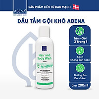 Dầu gội, tắm khô làm sạch và dưỡng ẩm - Nhập khẩu Đan Mạch - Abena Hair & Body Wash (200ml)