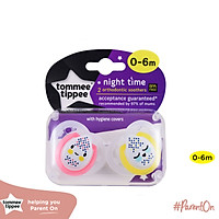Ty ngậm dạ quang cho bé Tommee Tippee Night Time 0-6 tháng (vỉ 2 cái) - Vàng/Hồng