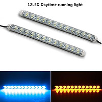 2pcs Car DRL Switchback LED Strip Light Headlight Arrowhead Flasher Turn Signal Waterproof Lamp