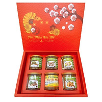 TRỌN BỘ SET QUÀ TẾT CAO CẤP 6 LOẠI HẠT NHẬP KHẨU TÂN LỘC PHÁT - MACCA-HẠNH NHÂN- HẠT DẺ-HẠT ĐIỀU- NHÂN BÍ TỎI-KHÔ BÒ