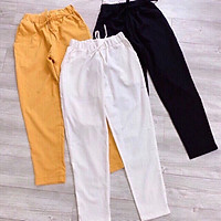 Quần baggy nữ chất đũi nhiều màu co giãn nhẹ