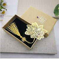 Bookmark đánh dấu trang sách hoa sen vàng cao cấp quà tặng ý nghĩa BK05