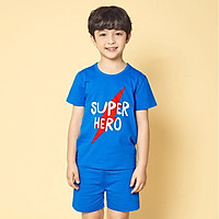 Bộ đồ ngắn tay mặc nhà cotton mịn cho bé trai U3024 - Unifriend Hàn Quốc, Cotton Organic