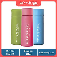 Bình được nước giữ nhiệt Unie, chất liệu thủy tinh, bọc nhựa giữ nhiệt bên ngoài, dung tích 450ml, hàng chính hãng