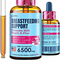 Lactation Supplement Breastfeeding Support Liquid - Breast Milk Supply Increase for Mothers, Organic Drops of Fenugreek Blessed Thistle, 100% Natural 2X Absorption No Alcohol or Sugar