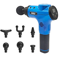 Súng mát xa cầm tay Nhật Bản Nikio NK-170B - 6 đầu, 5 chế độ mát xa, xanh dương - Mát xa toàn thân hỗ trợ điều trị đau nhức mỏi, căng cơ