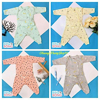 Bộ quần áo dài tay cúc lệch họa tiết cho bé( nhiều màu)