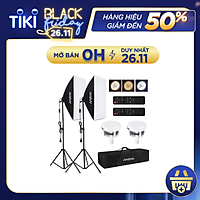 Andoer Studio Photography Light kit Softbox Lighting Set with 85W 2800K-5700K Bi-color Temperature LED Light * 2 +