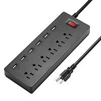 Smart Power Strip, ELEGIANT Movable Surge Protector 6 AC Outlets With 6 USB Charging Ports With Switch 6-Foot Power Cord Quick Charge Multi devices Support For Smartphone Tablet Ipad Family/Travel