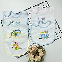 Set 5 Yếm sơ sinh cotton 2 lớp mềm, mịn, đẹp J-TomTomBaby cho bé trai, bé gái