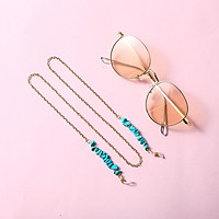 Eyeglasses Chain Retro Turquoise Vintage Metal Non-slip Glasses Chain