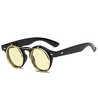 Europe and America Style Retro Punk Metal Flip Sunglasses Female Personal Sunglasses Round Sun Glasses