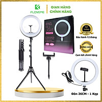 Đèn livestream Floveme cao cấp siêu sáng, chân 2m1, Size 26 33 36 45 Hỗ Trợ Chụp Ảnh Make up, quay tiktok, bán hàng - Hàng chính hãng