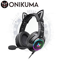 Tai nghe chơi game ONIKUMA K9 hình tai mèo dễ thương có Mic chống ồn - Hàng chính hãng