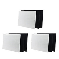 9 Pieces Air Cleaner HEPA Filters & Carbon Filters Parts for Coway AP-1512HH