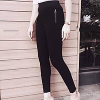 Quần legging nữ dáng dài 2 khoá sườn chất umi hàn