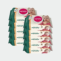 Combo 12 gói khăn ướt có nắp chống hăm, kháng khuẩn an toàn cho bé Mamamy 80 tờ/ gói