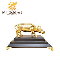 Tượng trâu dát vàng 24k( 32x30x20cm) MT Gold Art- Hàng chính hãng, trang trí nhà cửa, phòng làm việc, quà tặng sếp, đối tác, khách hàng, tân gia, khai trương