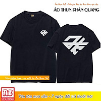 Áo thun màu đen tay lỡ ( lửng ) in logo Jack 2020 phản quang M2755