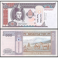 Tờ tiền 100 tugrik Mông Cổ ông Thành Cát Tư Hãn