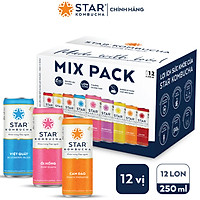 Thùng 12 lon trà STAR KOMBUCHA All-in-one (250ml/lon)