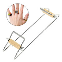 Stainless Steel&Wood Beading Loom for DIY Bracelet Knitting Machine Silver