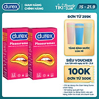 Combo 2 Bao cao su Durex Pleasuremax Hộp 12 Bao