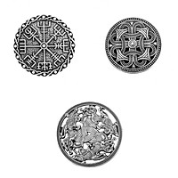 3x Norse Medieval Viking Brooch Shawl Coat Cloak Pin Vintage Jewelry,