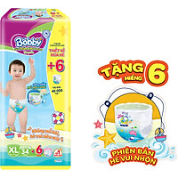 Tã Quần Bobby Đệm Lưng Thấm Mồ Hôi XL34 (34 Miếng) - Tặng 6 Miếng Phiên Bản Hè Vui Nhộn