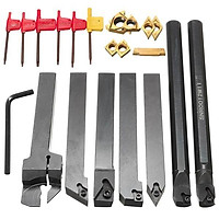 7pcs 12mm Shank Lathe Boring Bar Turning Tool Holder Set With Carbide Inserts